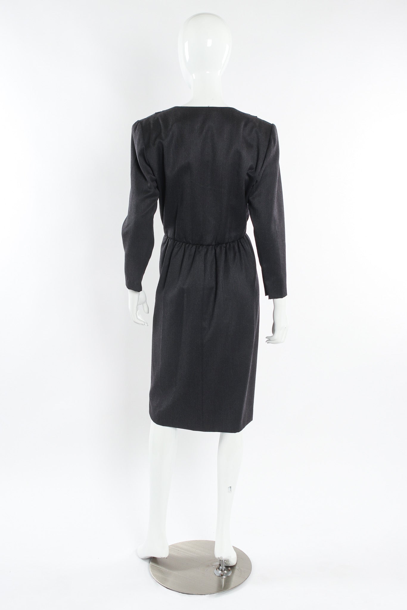 v\Vintage Givenchy 1980s Tailored Wool Sheath Dress mannequin back @ Recess Los Angeles