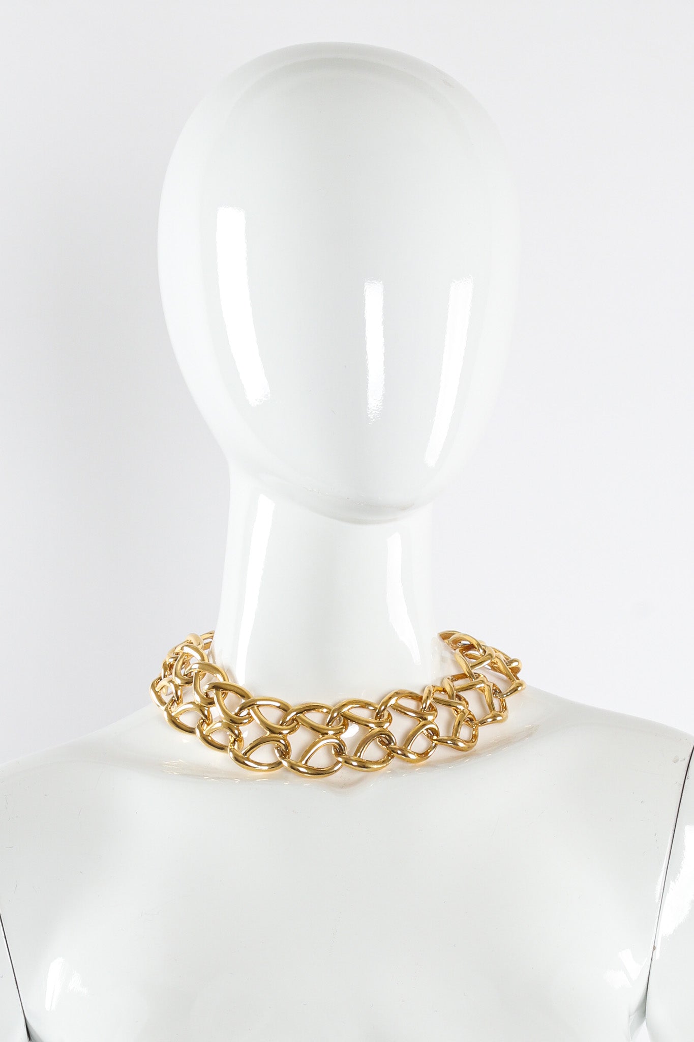 Vintage Givenchy Pretzel Link Collar Necklace on mannequin @ Recess LA