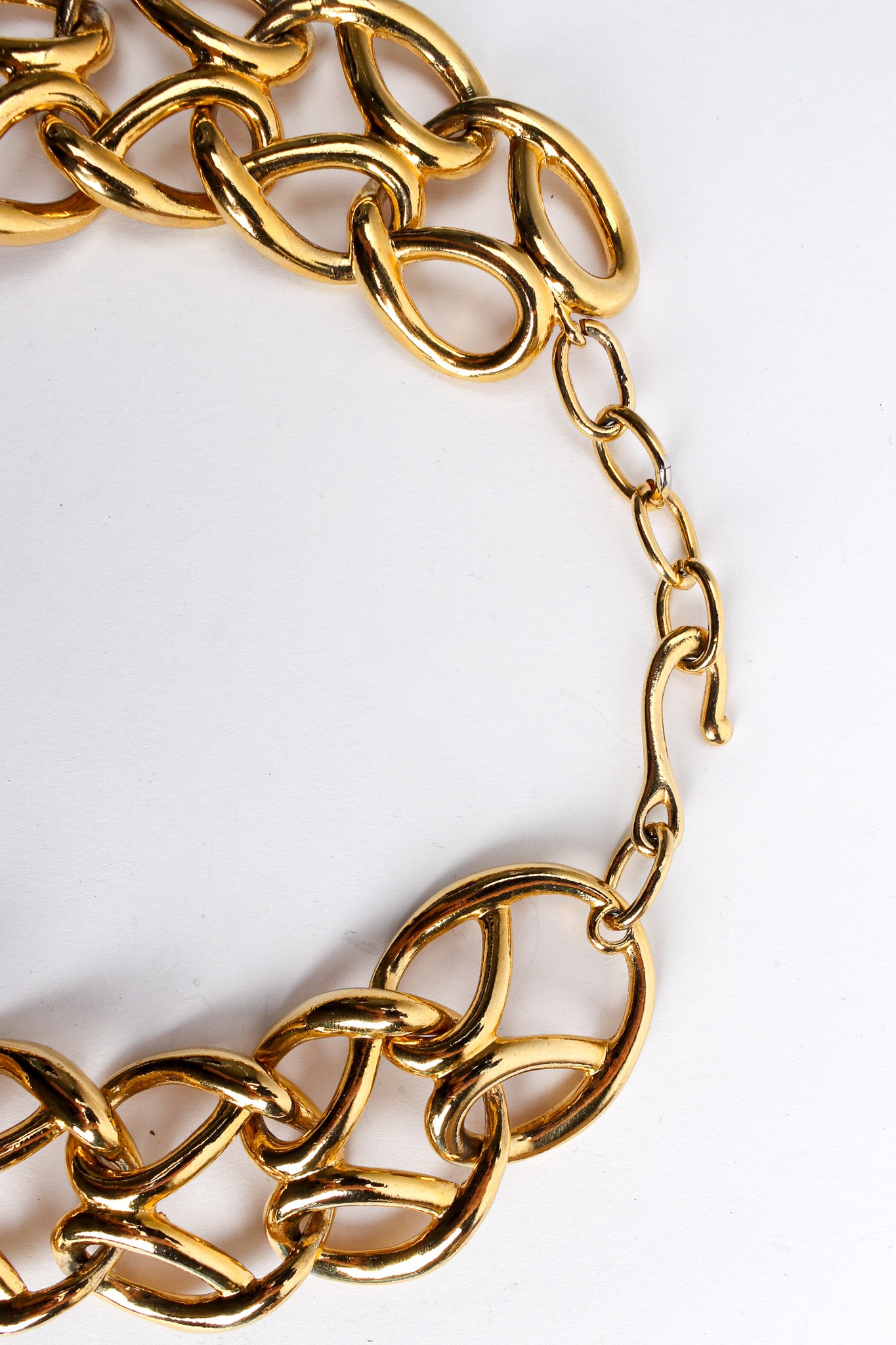 Vintage Givenchy Pretzel Link Collar Necklace clasped close up @ Recess LA