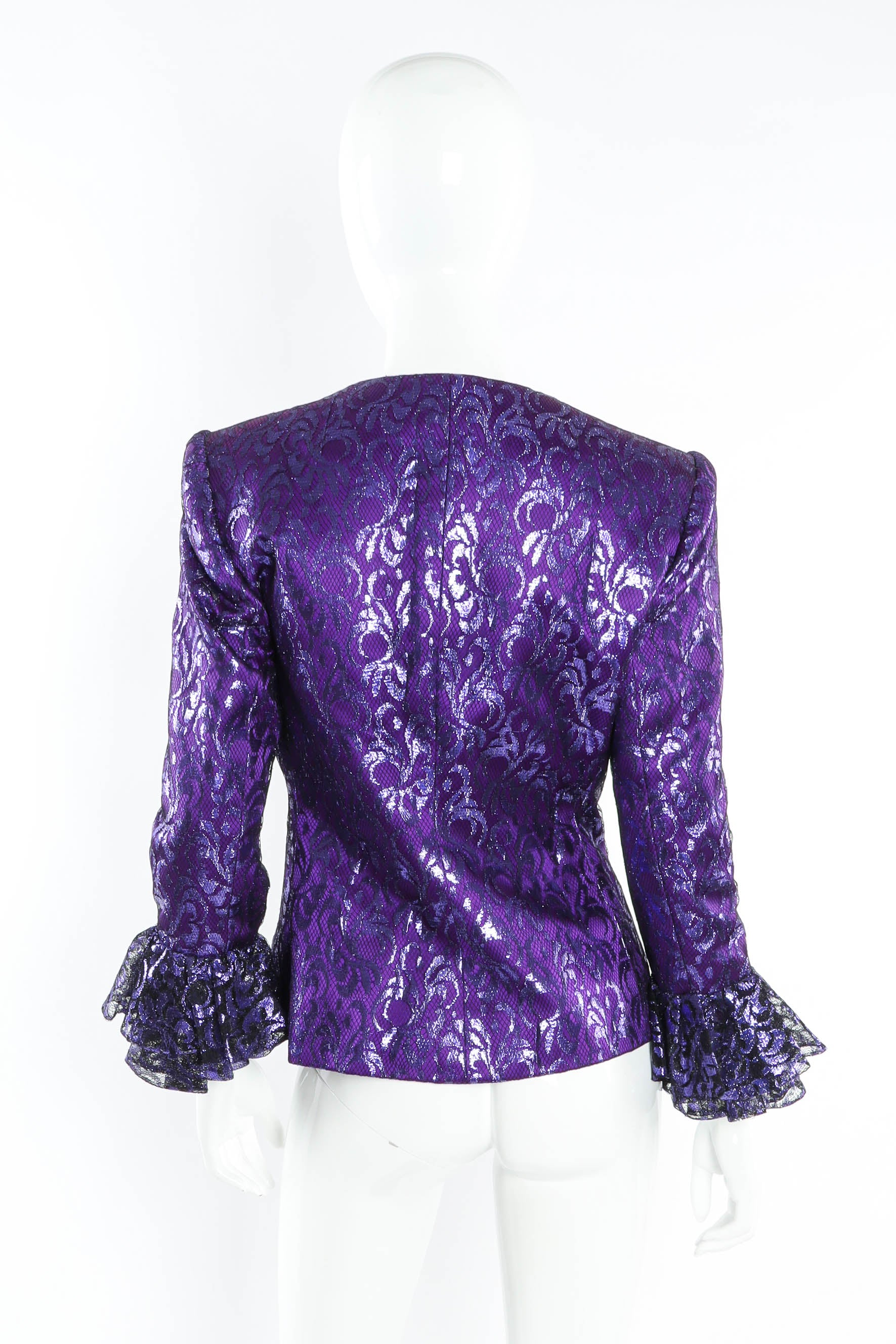 1980 Vintage Givenchy Metallic Lace Fleur Jacket back @ Recess Los Angeles