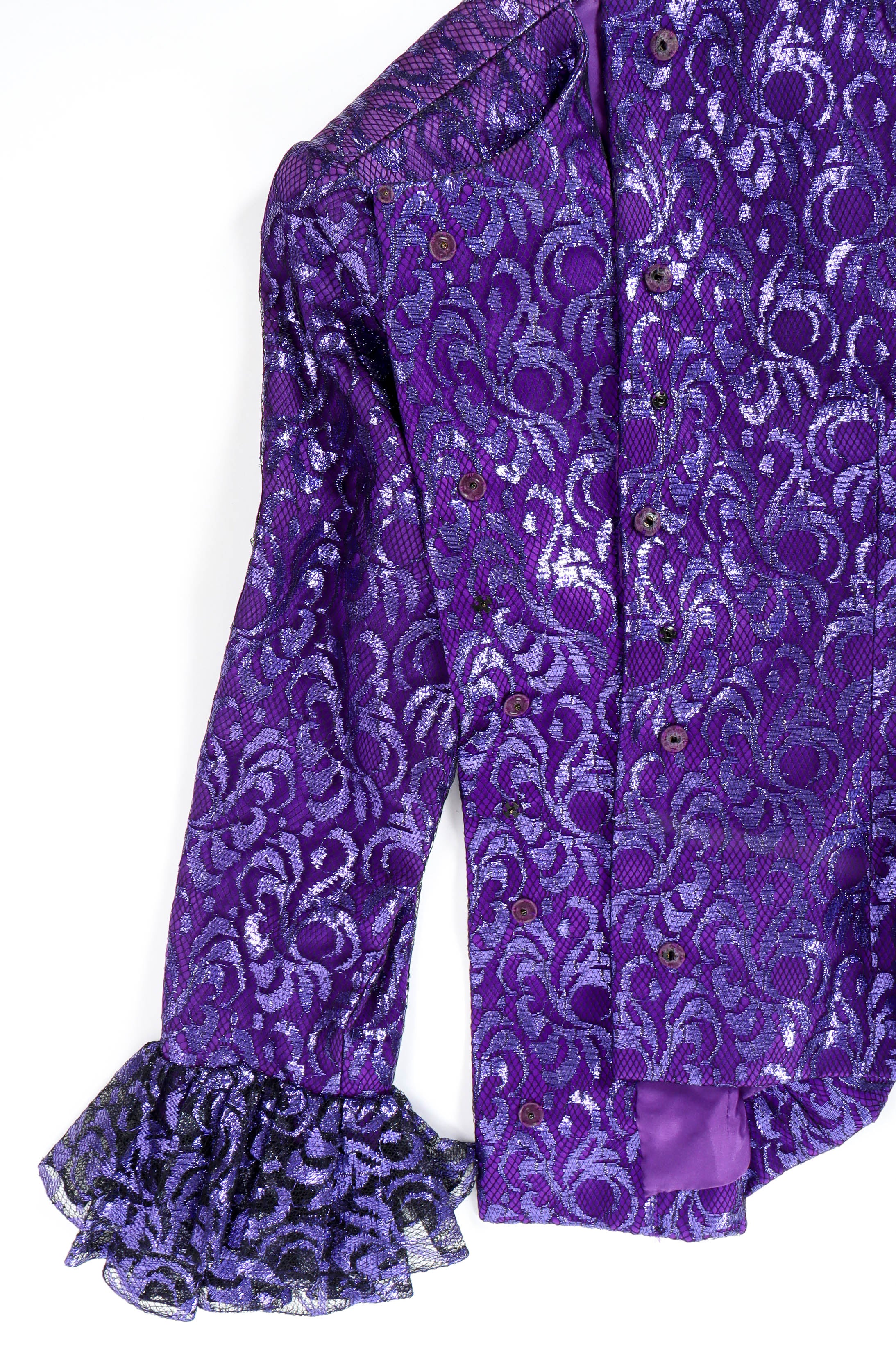 1980 Vintage Givenchy Metallic Lace Fleur Jacket snap buttons @ Recess Los Angeles