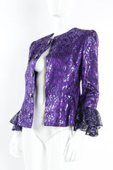 1980 Vintage Givenchy Metallic Lace Fleur Jacket angle  @ Recess Los Angeles