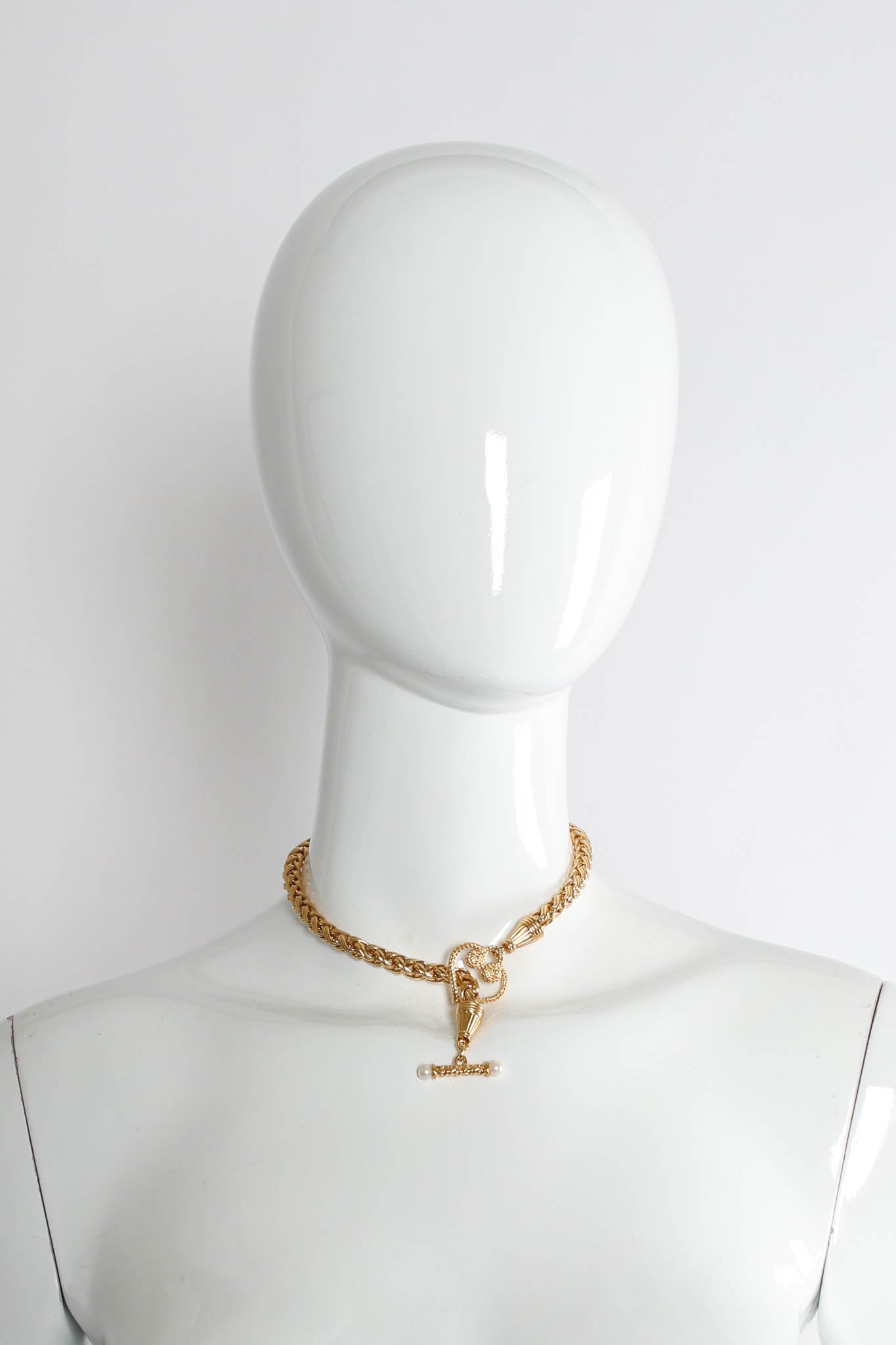 Vintage Givenchy Love Pearl Choker Necklace on mannequin @ Recess Los Angeles 