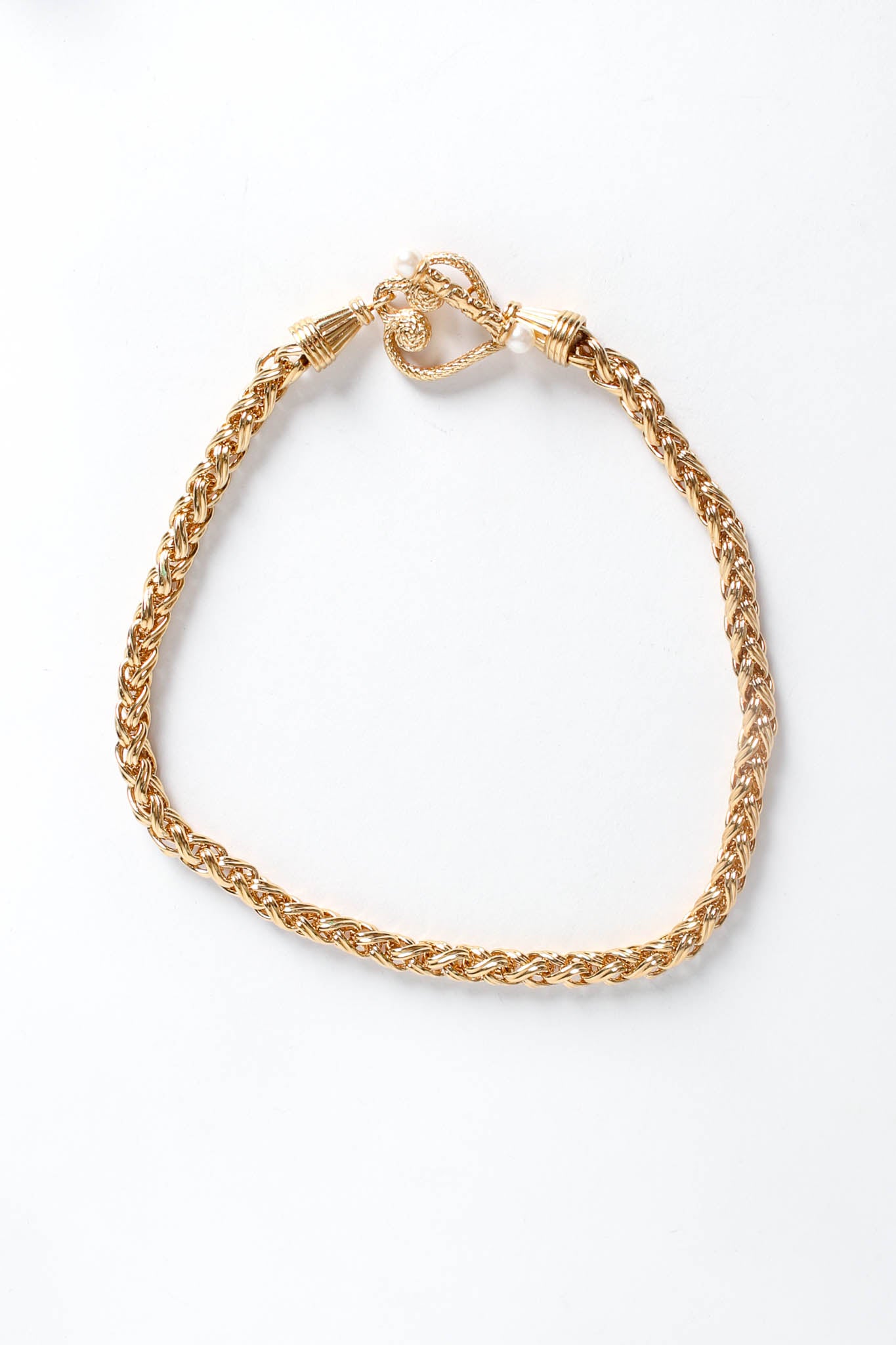 Vintage Givenchy Love Pearl Choker Necklace round flat @ Recess Los Angeles 