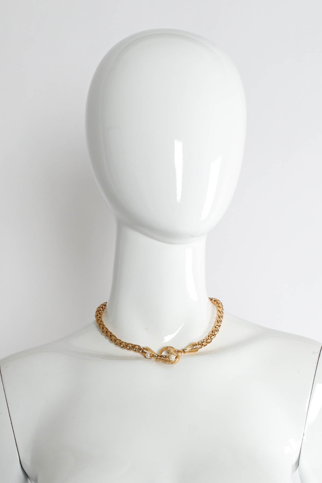 Vintage Givenchy Love Pearl Choker Necklace on mannequin @ Recess Los Angeles 