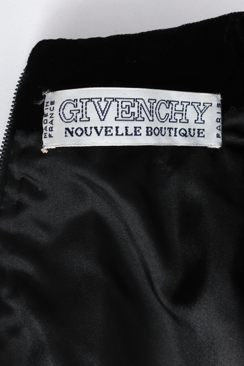Vintage Givenchy 1980s Leaf Panel Silk Velvet Dress tag @ Recess LA