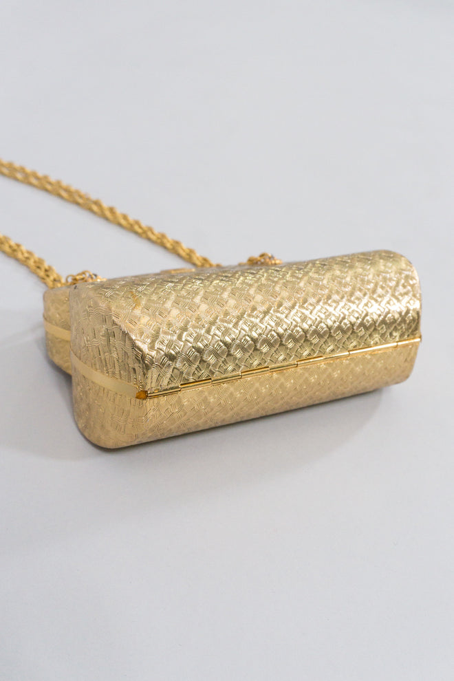 Vintage Gold Hard Case Shoulder Bag