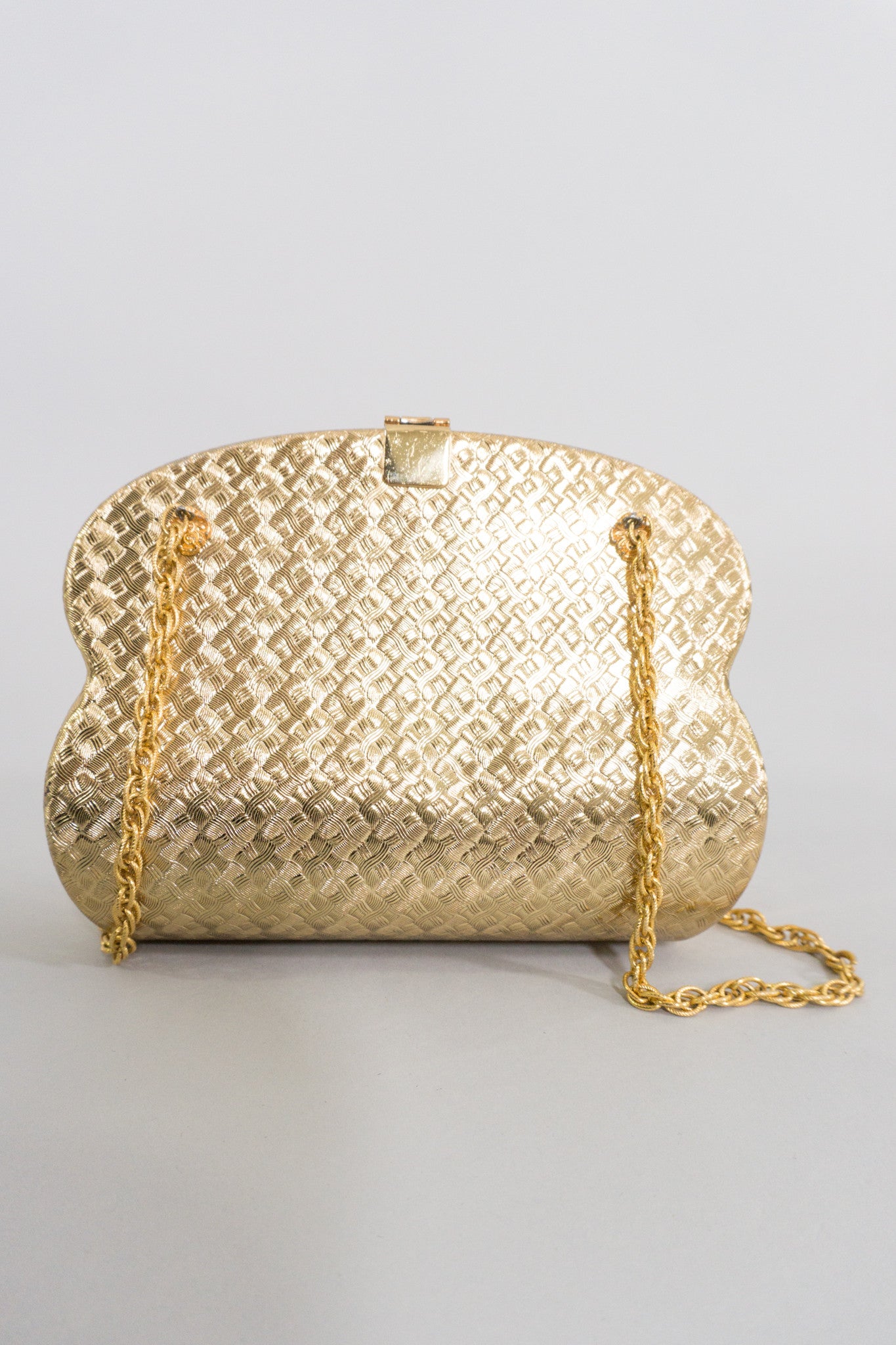 Vintage Gold Hard Case Shoulder Bag