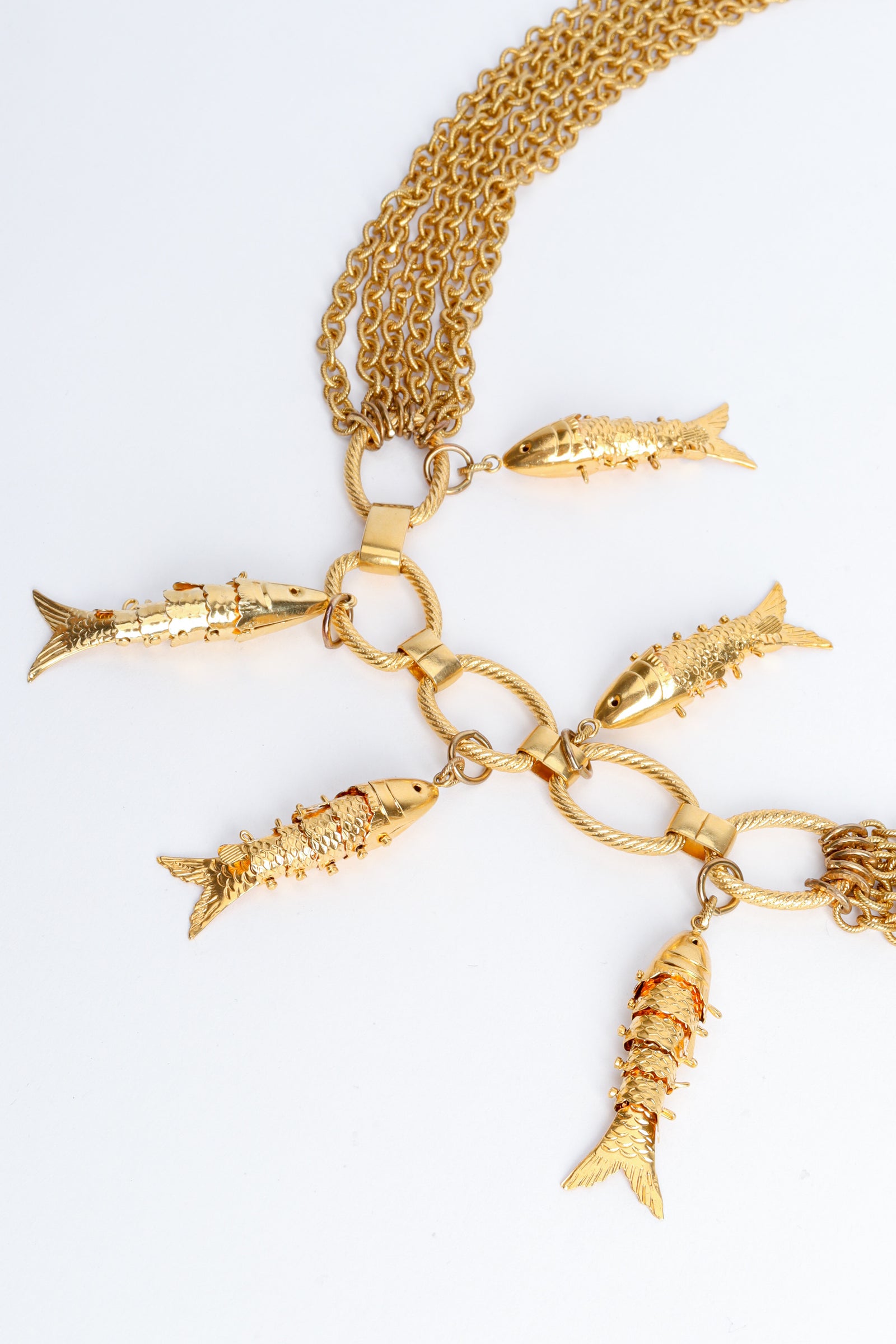 Vintage Fish Link Belt Vintage 1980s Givenchy Gold Toned Chain Belt Fish Tail Links  main image 4