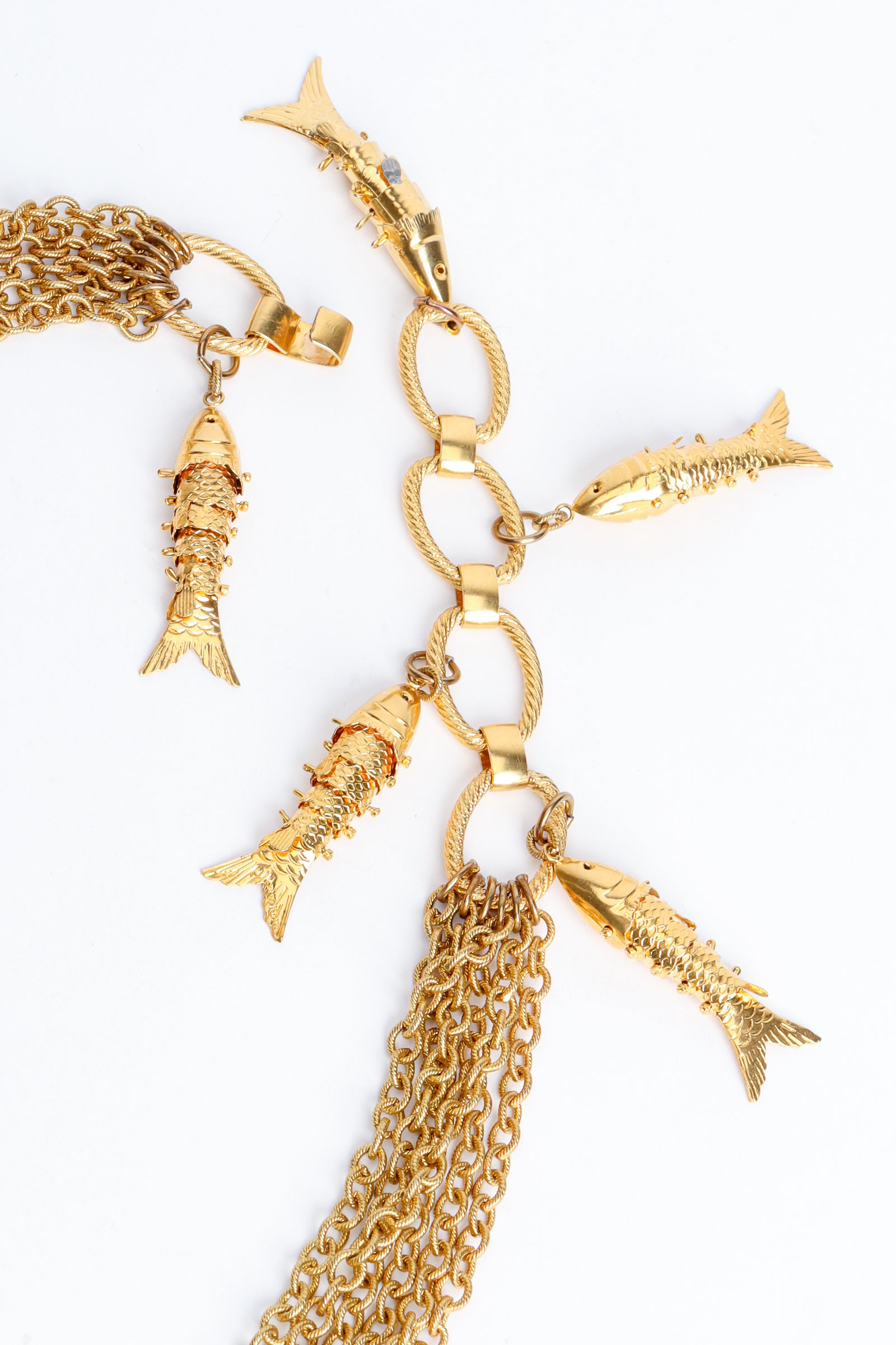 Vintage Waterfall Swimming Fish Chain Belt – Recess display picture 2
