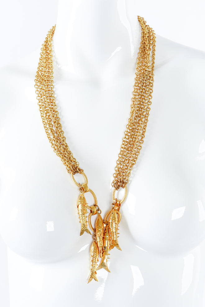 Vintage Waterfall Fish Chain Belt on front mannequin neck @ Recess LA