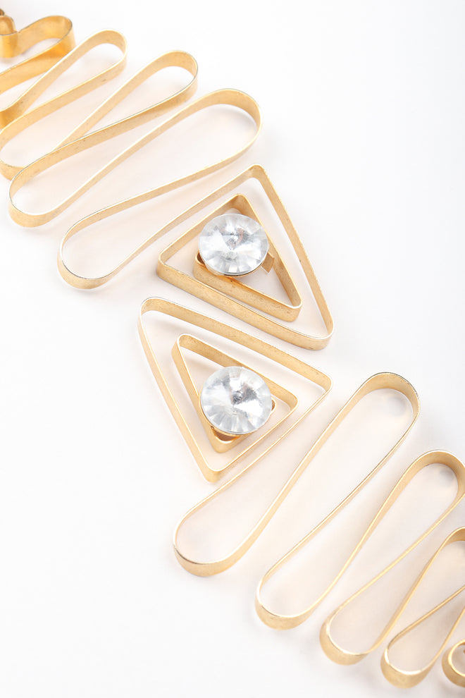 Recess Designer Consignment Vintage Gold Metal Ribbon Earrings Los Angeles Resale