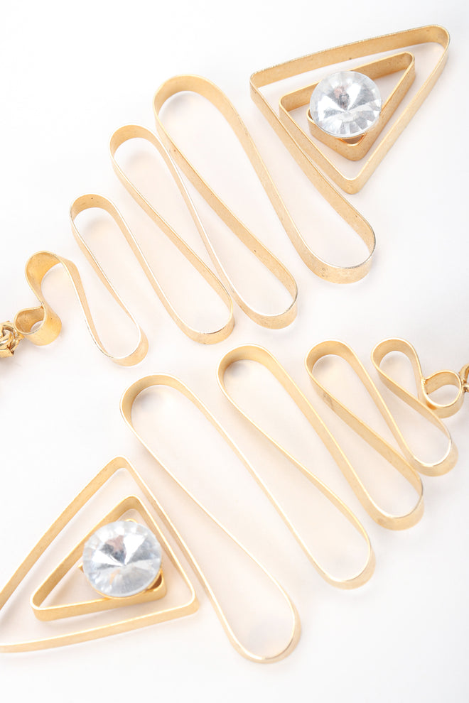 Recess Designer Consignment Vintage Gold Metal Ribbon Earrings Los Angeles Resale