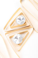 Recess Designer Consignment Vintage Gold Metal Ribbon Earrings Los Angeles Resale