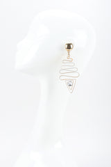 Recess Designer Consignment Vintage Gold Metal Ribbon Earrings Los Angeles Resale