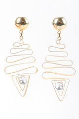 Recess Designer Consignment Vintage Gold Metal Ribbon Earrings Los Angeles Resale