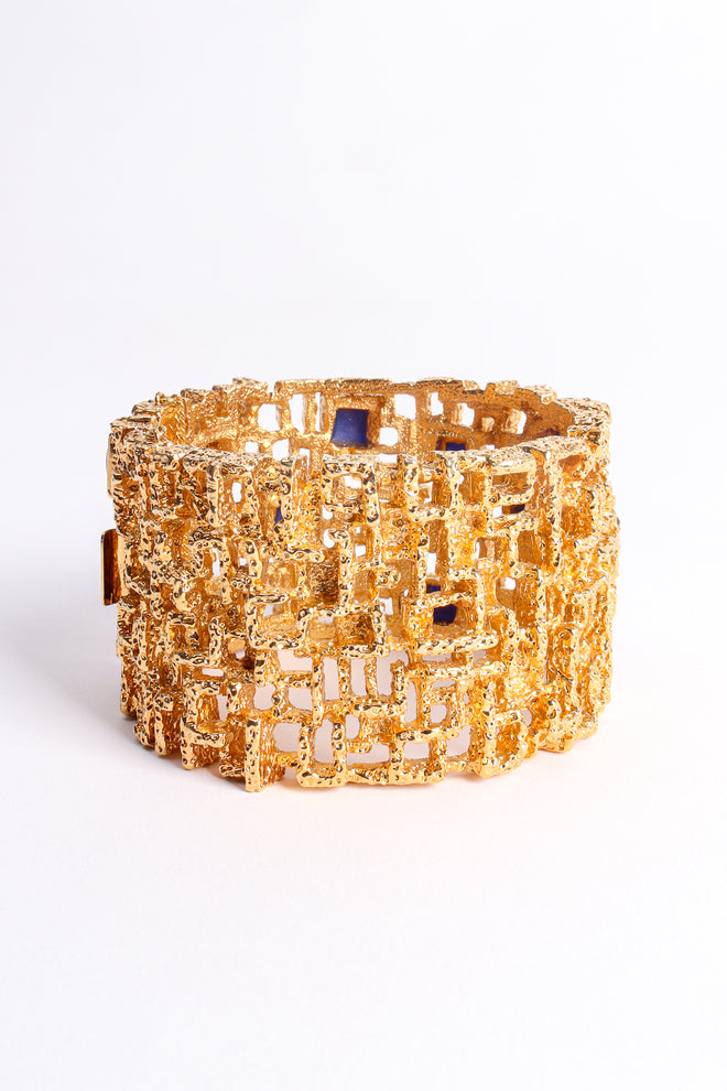 Vintage Brutalist Mid Century Cage Cuff Bracelet back at Recess Los Angeles