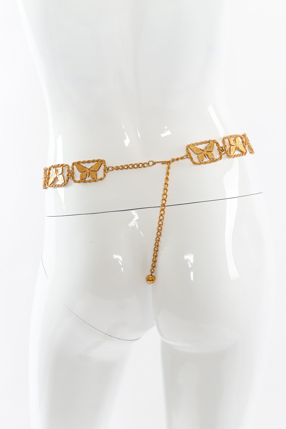chain belt with mirrored butterfly mannequin back @recessla