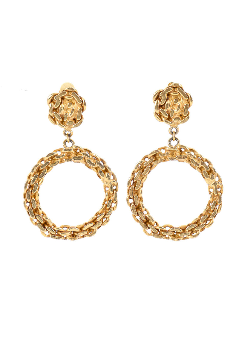 Statement wound chain hoop earrings by Donna Karan New York Photo @recessla