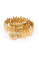 Gold metal fish spine vintage chain belt flat lay rolled @recessla