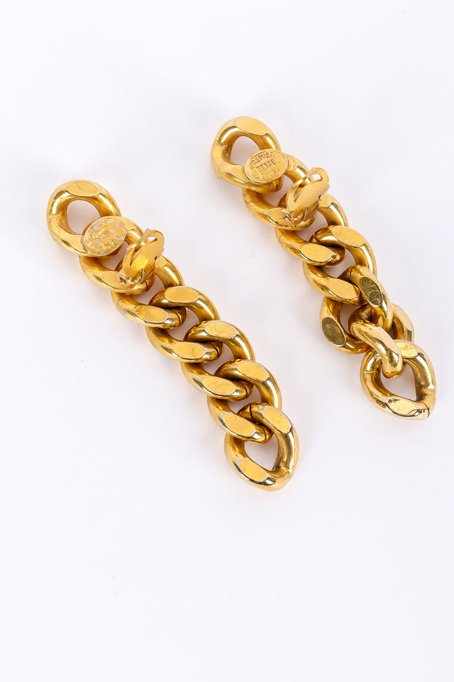 Curb chain link drop earrings by Premier Etage flat lay backs open @recessla