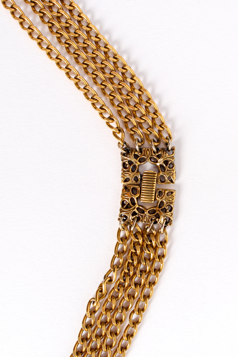 Vintage Goldette Multi-Strand Layered Coin Necklace clasp  at Recess Los Angeles