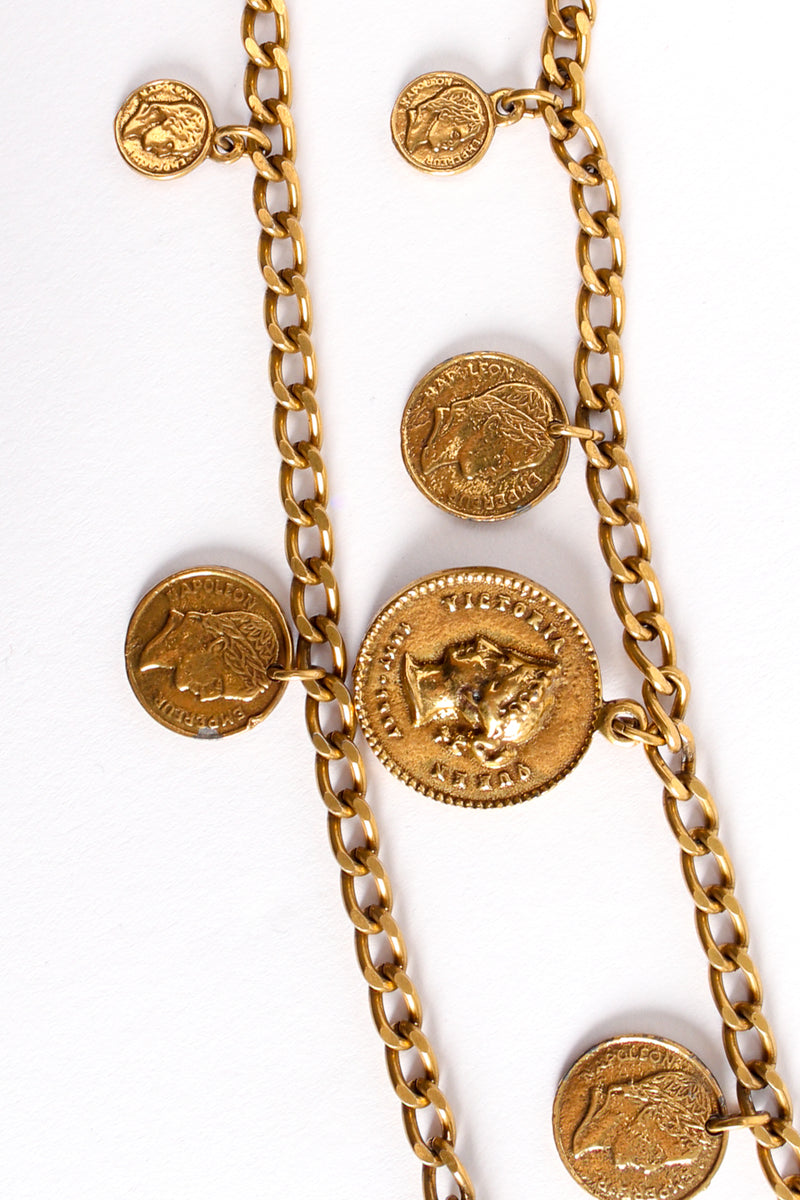 Vintage Goldette Multi-Strand Layered Coin Necklace detail at Recess Los Angeles