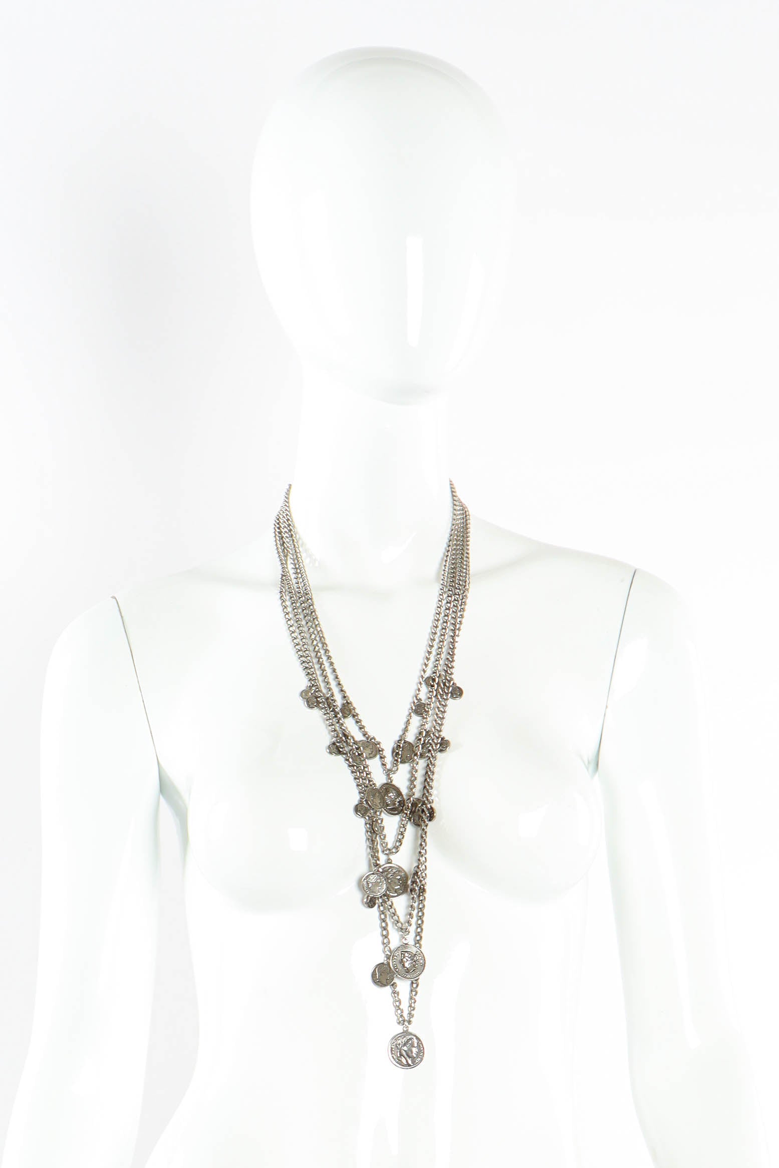 Vintage Goldette Multi-Strand Layered Coin Necklace lll mannequin @ Recess Los Angeles