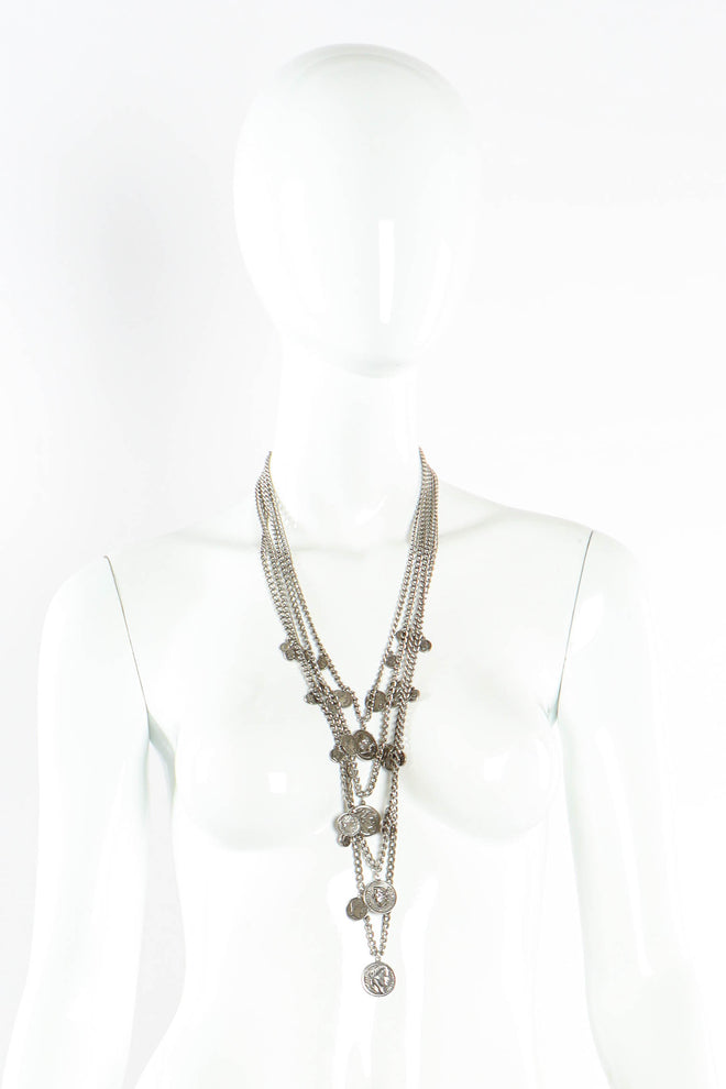 Vintage Goldette Multi-Strand Layered Coin Necklace lll mannequin @ Recess Los Angeles