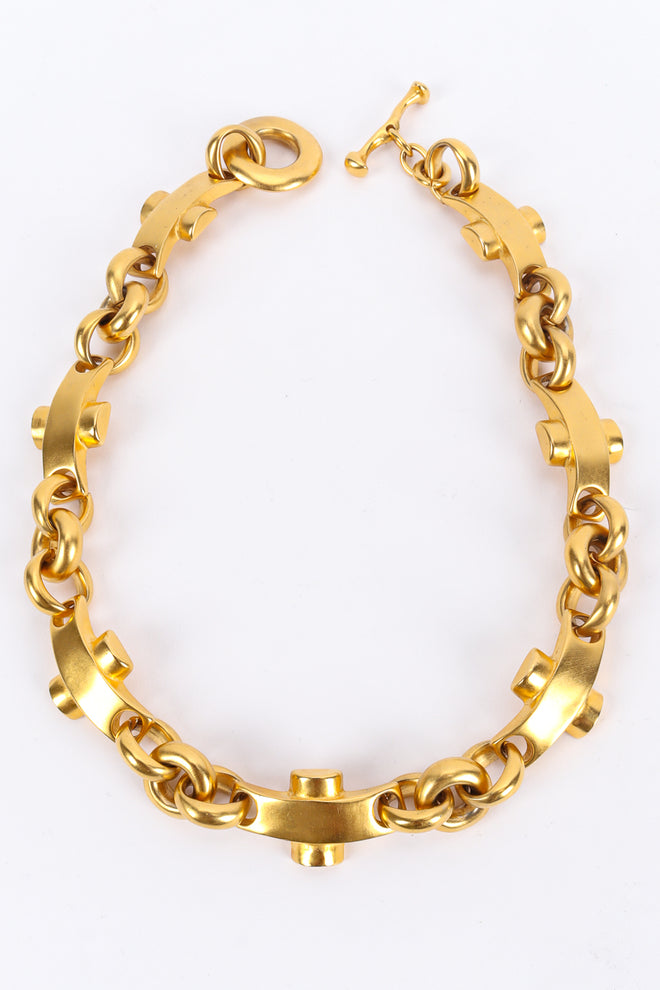 Vintage Unsigned Robert Lee Morris Industrial Stud Bar Link Collar II front @ Recess LA