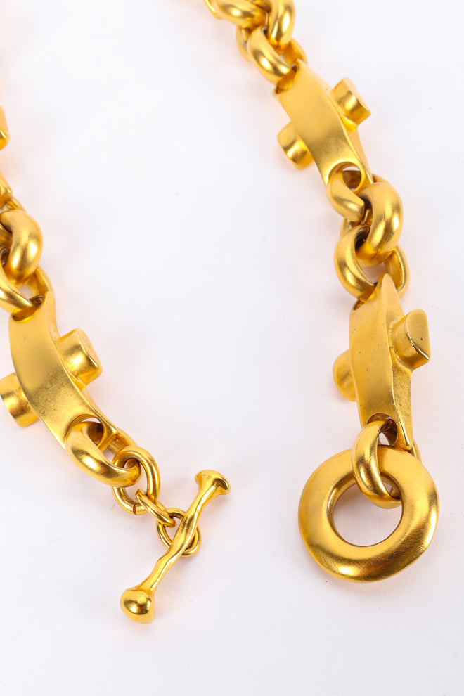 Vintage Unsigned Robert Lee Morris Industrial Stud Bar Link Collar II clasp/scratches @ Recess LA