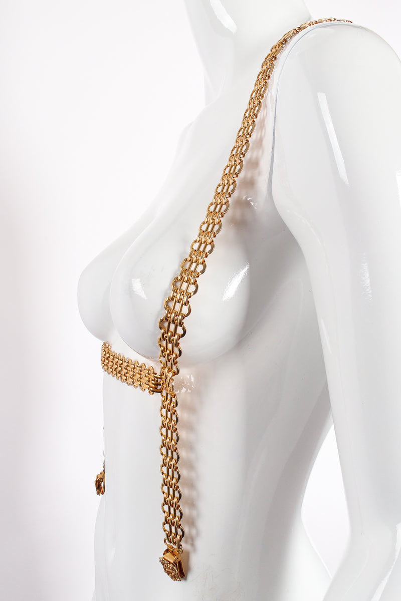 Vintage Gold Chain Harness Suspenders on Mannequin side at Recess Los Angeles