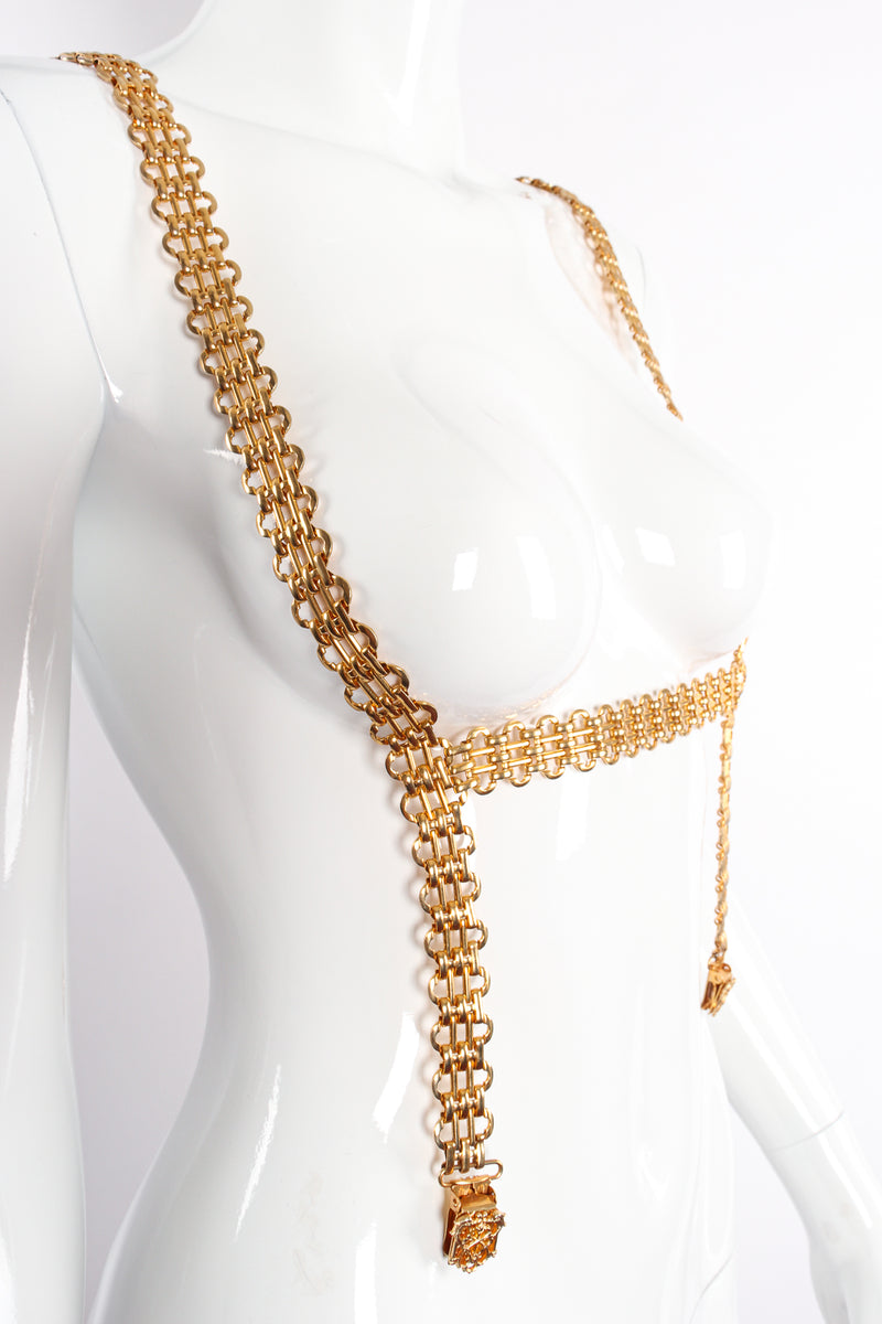 Vintage Gold Chain Harness Suspenders on Mannequin crop at Recess Los Angeles