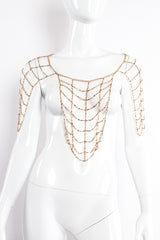 Vintage Gold Lattice Cage Panel Body Chain on Mannequin as top at Recess Los Angeles