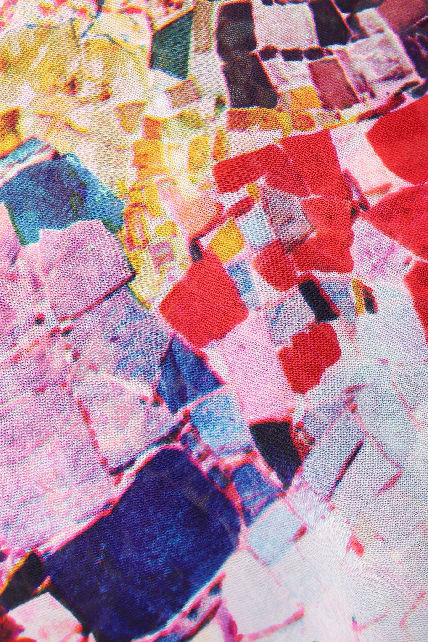 Vintage Rainbow Mosaic Poncho Fabric at Recess LA