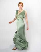 Alexander McQueen satin bias gown  on Model @recessla