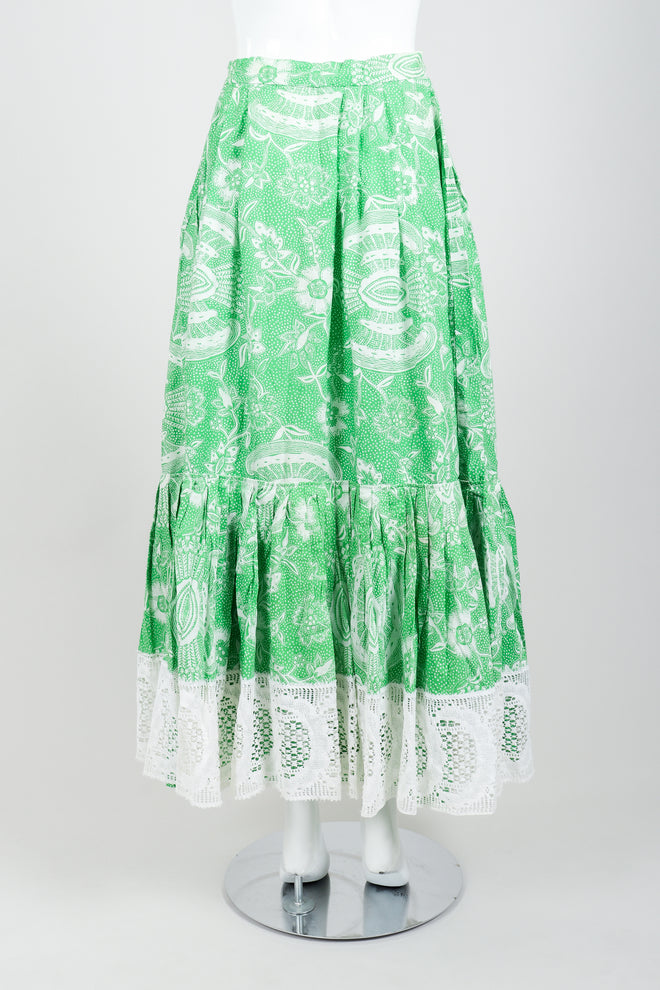 Vintage Greta Plattry for Teal Traina Butterfly Sleeve Frock Top & Skirt Set Back Skirt at Recess