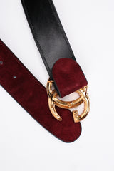 Vintage Gucci 1970 1980 Interlocking GG Logo Suede Belt wear at Recess Los Angeles