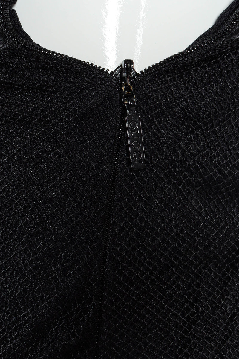 Vintage Gucci Ribbon Mesh Maxi Dress gucci logo zipper @ Recess LA