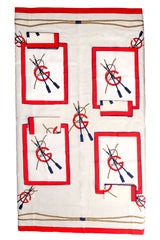 Vintage Gucci Linen Nautical Tablecloth Placemat Napkin Set overhead at Recess Los Angeles