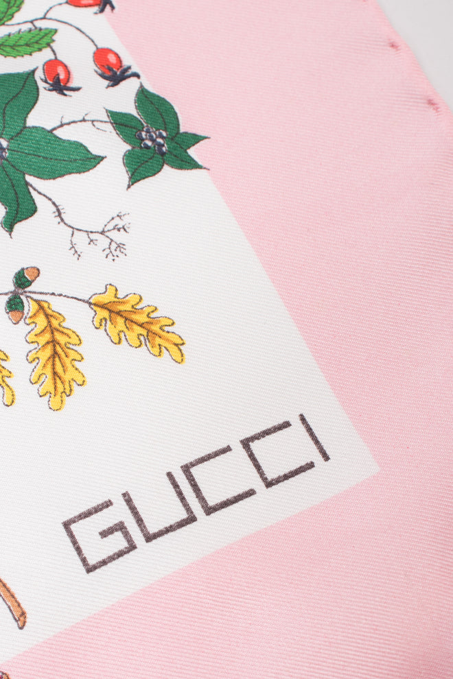 Gucci Medium Silk Twill Pink Flora Scarf