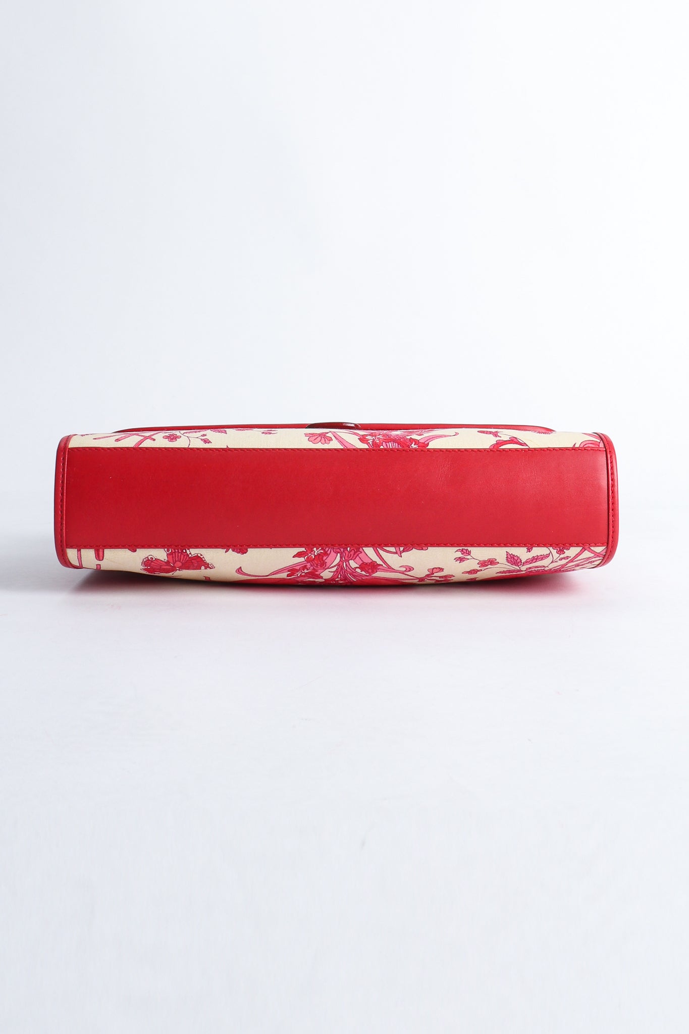 Vintage Gucci Red Flora Convertible Clutch Bottom  at Recess Los Angeles