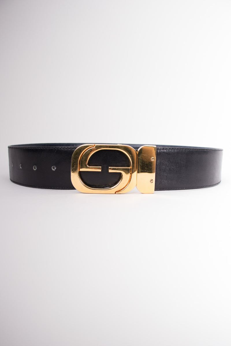 Gucci Vintage Interlocking GG Reversible Leather Belt