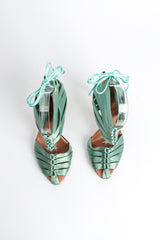 Vintage Tom Ford for Gucci 2004 S/S Satin Croc Lace Up Heels top aerial @ Recess LA