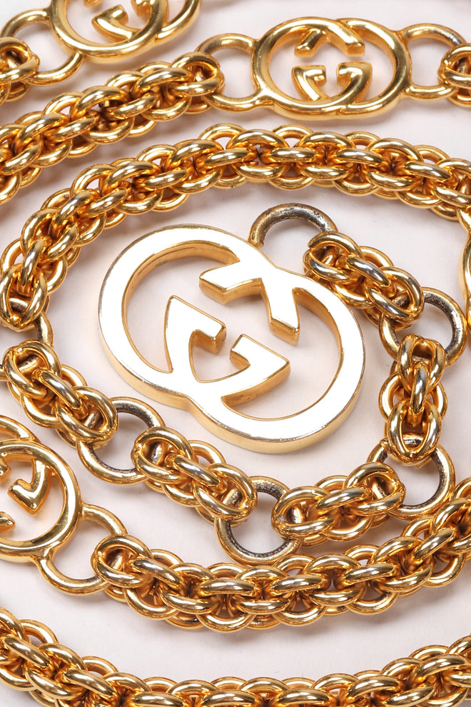 Recess Los Angeles Vintage Gucci Gold Interlocking GG Logo Chain Belt
