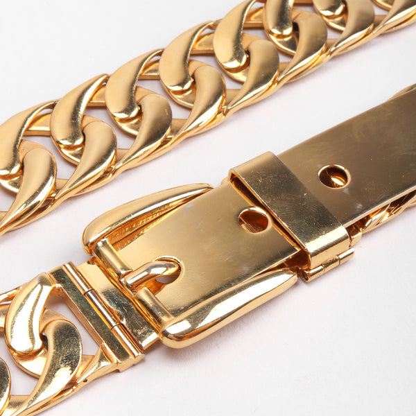 Vintage Gucci Gold Chain Buckle Belt Recess