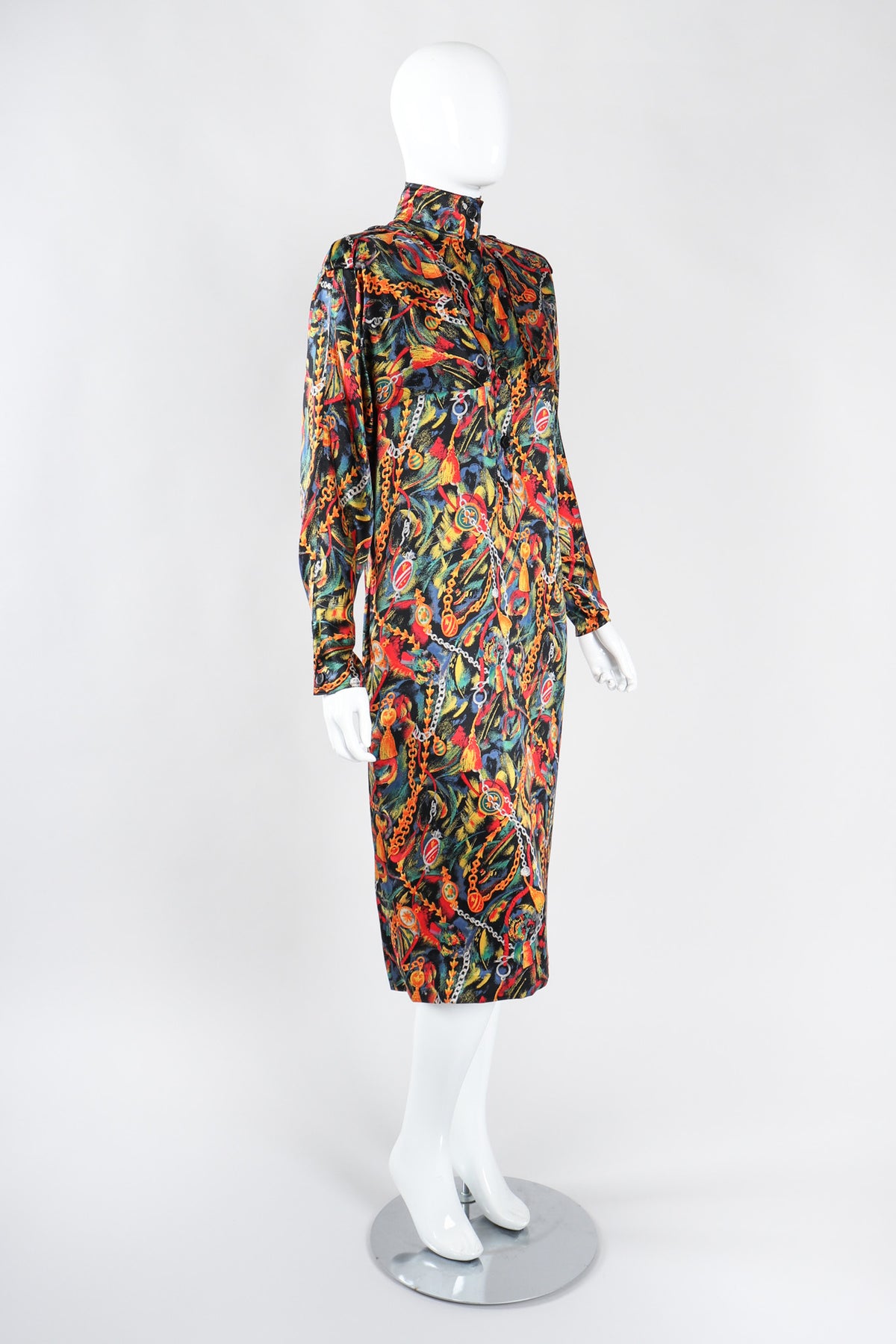 GUCCI★素敵！STIRRUPS PRINT SILK DRESS W/ CHAIN BELT Gucci | Dresses | Gucci Dress Silk With Stirrups Print