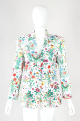 Recess Designer Consignment Vintage Gucci Cotton Flora Print Blazer Jacket Los Angeles Resale Recycled