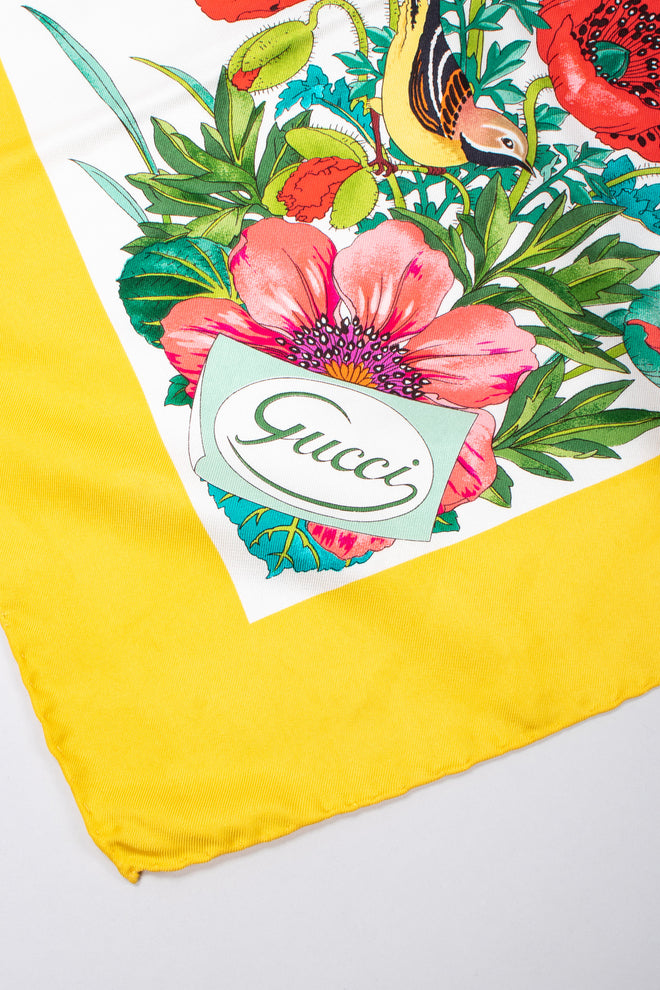 Recess Los Angeles Vintage Gucci I Continenti Magni Yellow Koala Flora Fauna Scarf