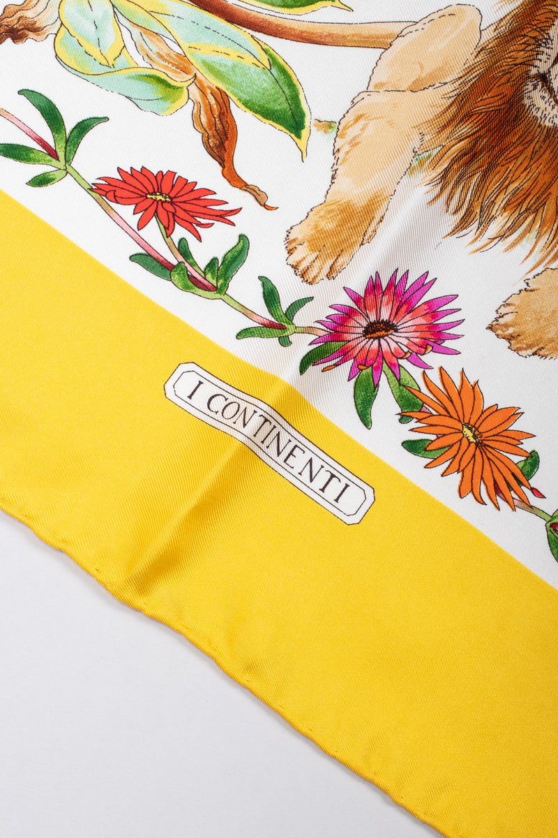 Recess Los Angeles Vintage Gucci I Continenti Magni Yellow Koala Flora Fauna Scarf